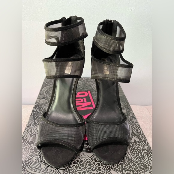 Forever 21 Black Suede Sheer Caged Heels - Picture 6 of 9